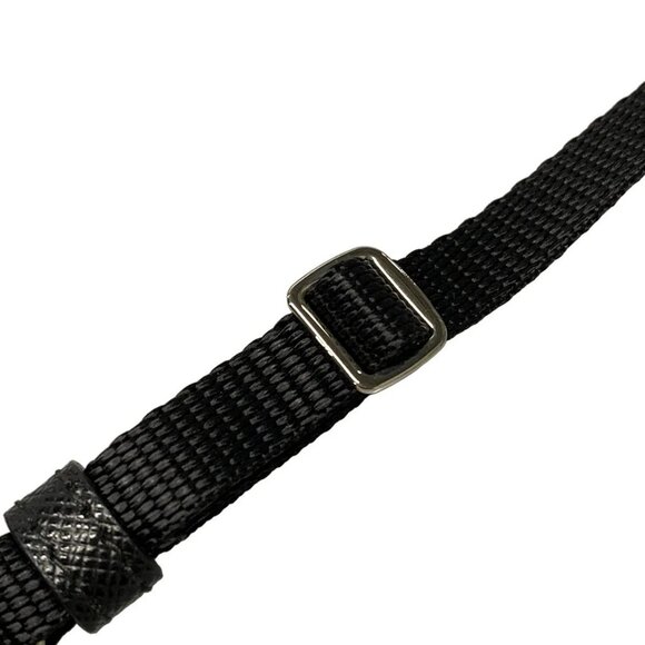 Auth PRADA - Black Yellow Nylon Rubber Saffiano Leather Shoulder Bag - Picture 10 of 16